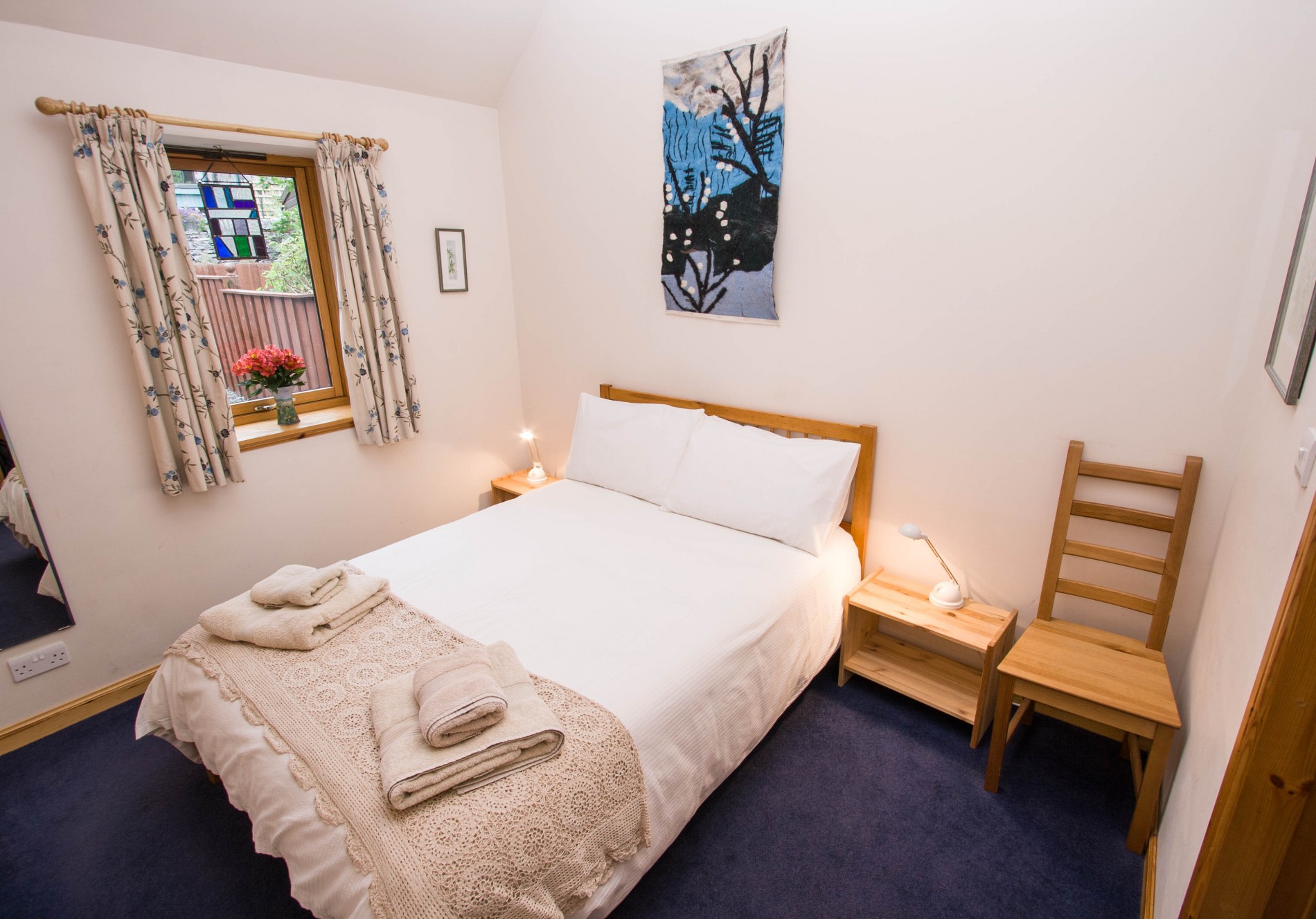 Double bedroom with ample storage, bed linen and towels provided