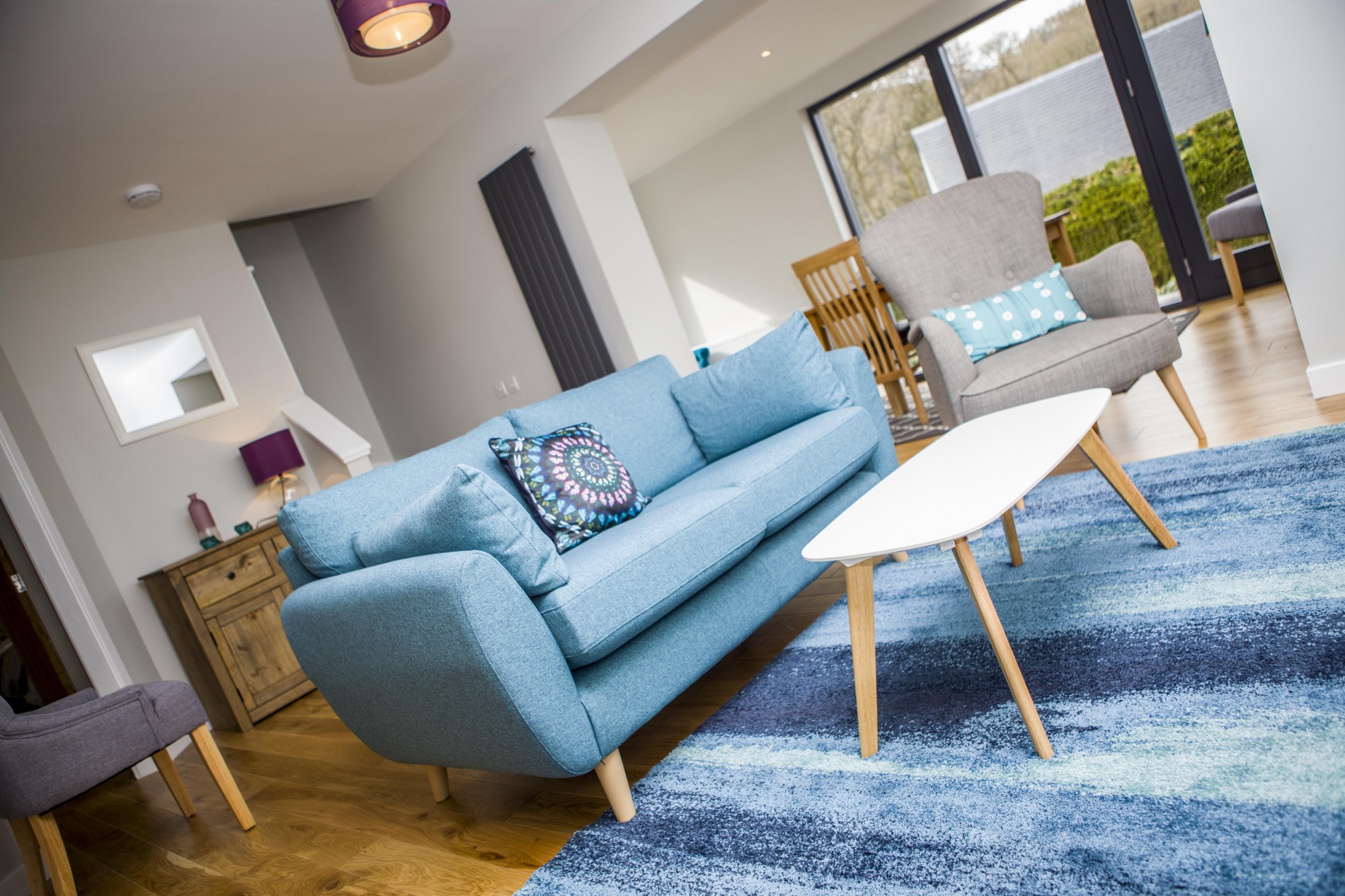 Central living room with ample comfortable seating