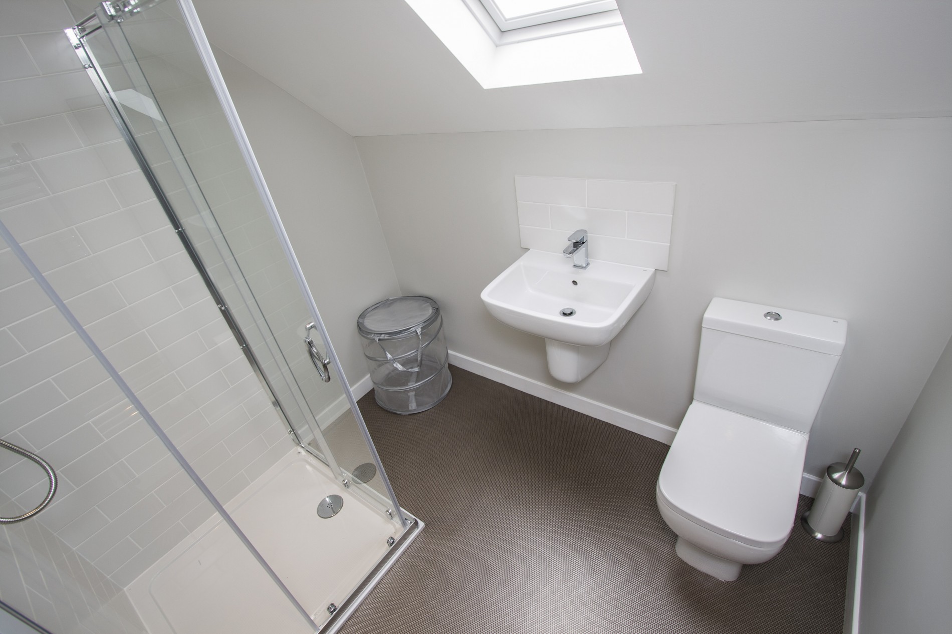 Master bedroom ensuite featuring shower cubical, WC, and wash hand basin