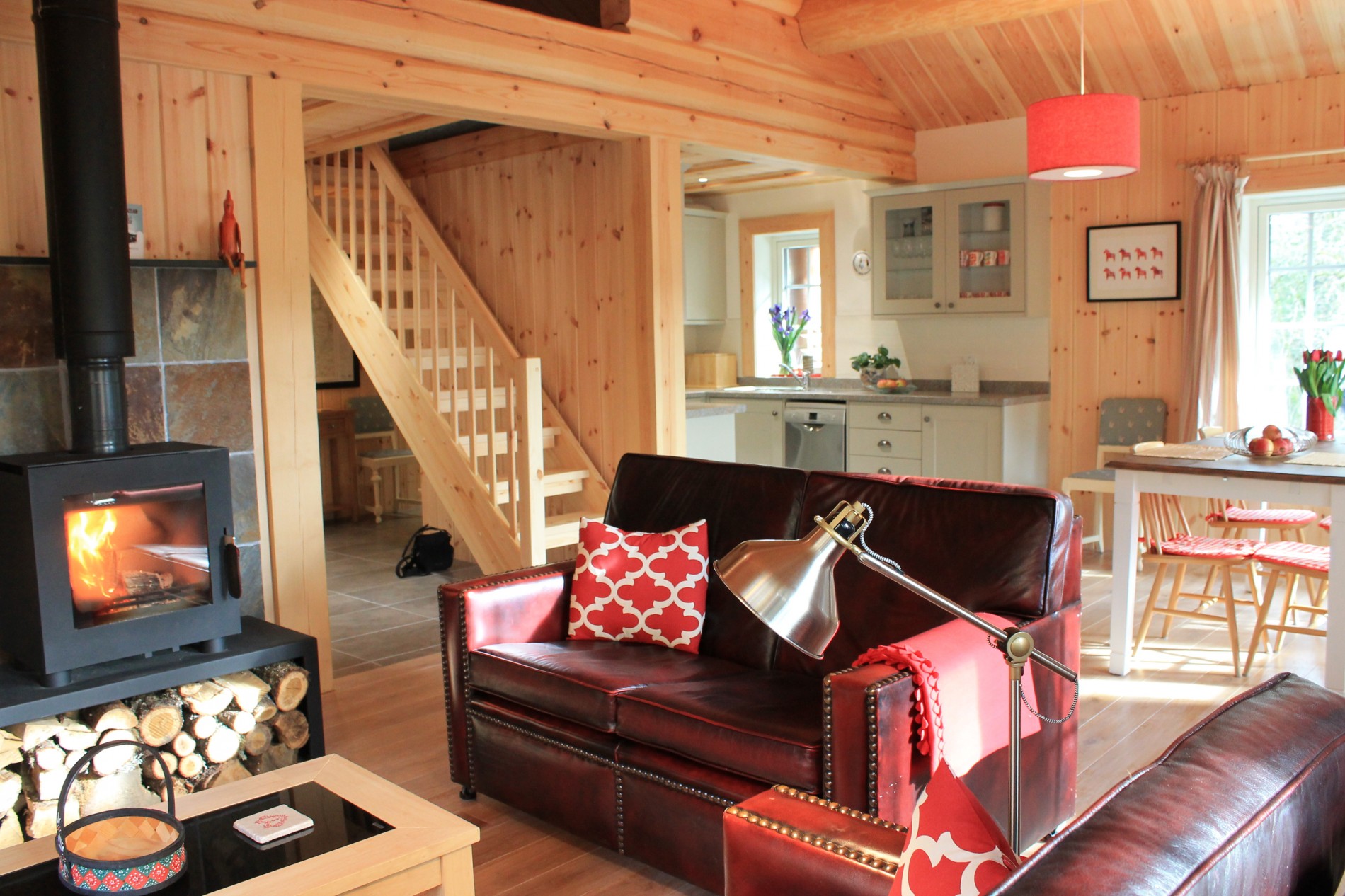 Open plan living room, dining room and kitchen