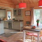 Open plan kitchen/ dining room with a 4 person table